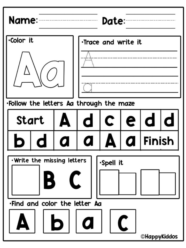 Printable alphabet handwriting practice page