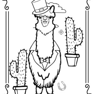 Llama Colouring Pages for Kids Volume 4