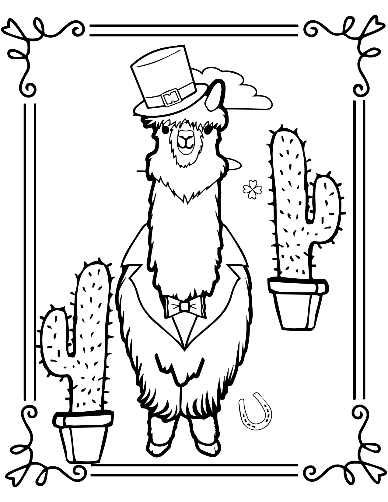 Llama Colouring Pages for Kids Volume 4