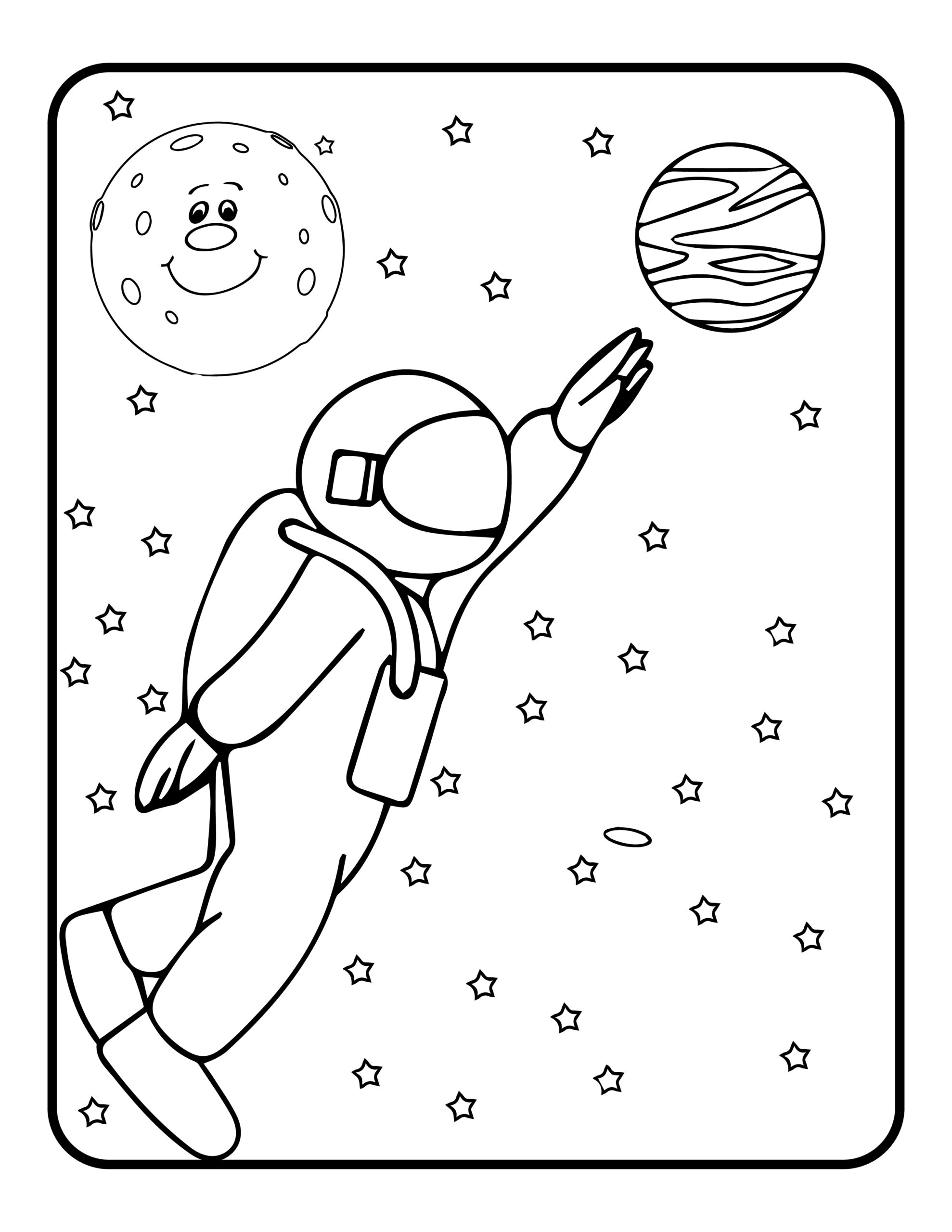 Space Colouring Pages for Kids Volume 1