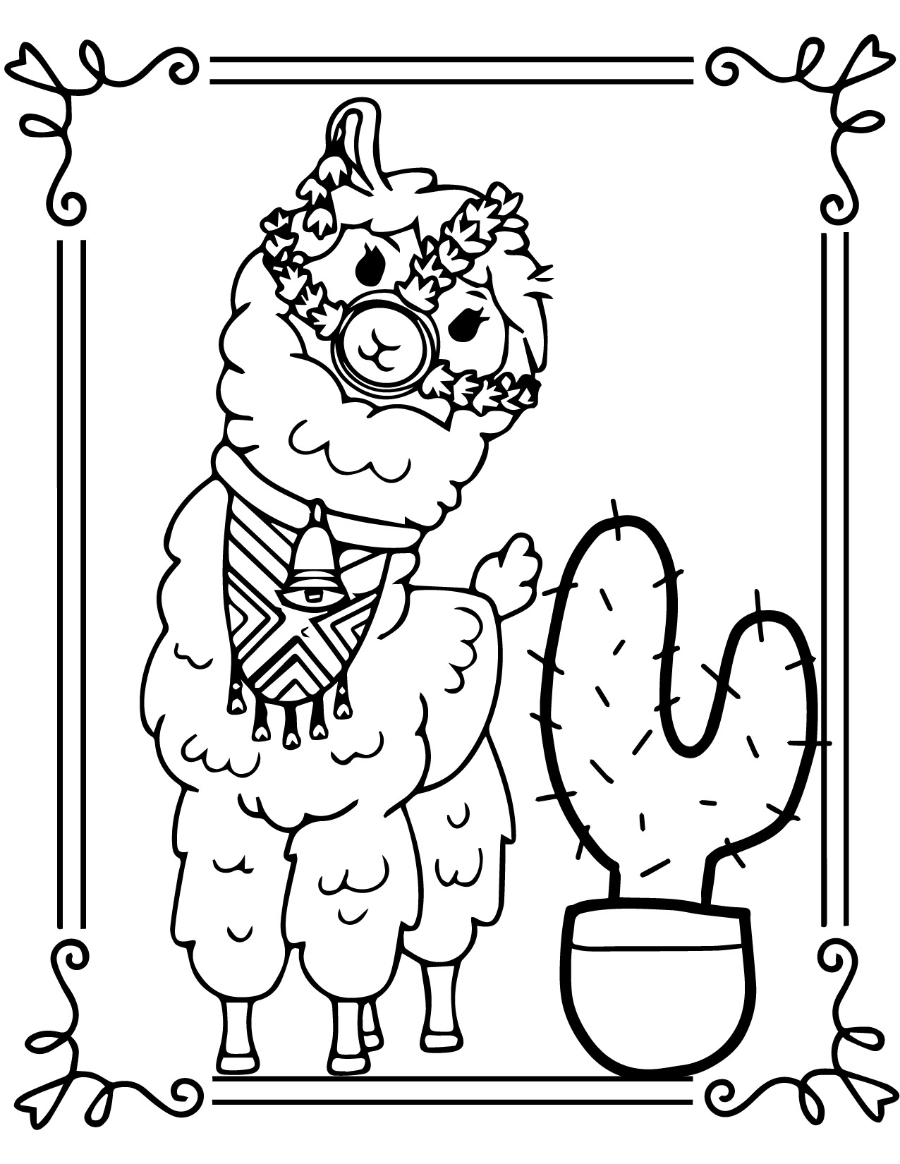 Llama Colouring Pages for Kids Volume 4 - Image 2