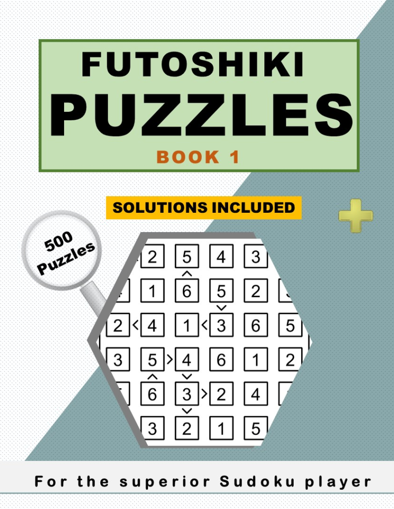 Futoshiki book with 500 printable 6 by 6 puzzles